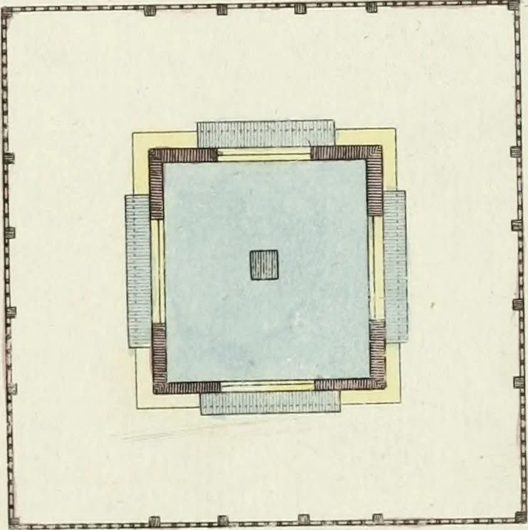 An illustration from Magazijn van tuin-sieraaden, of, Verzameling van modellen van aanleg en sieraad, voor groote en kleine lust-hoven, voorn amelijk van dezulke die, met weinig kosten, te maaken zijn, 1802, leaf 8