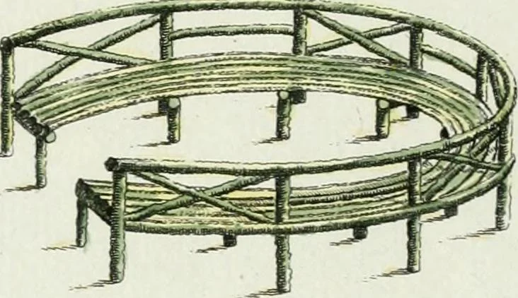 An illustration from Magazijn van tuin-sieraaden, of, Verzameling van modellen van aanleg en sieraad, voor groote en kleine lust-hoven, voorn amelijk van dezulke die, met weinig kosten, te maaken zijn, 1802, leaf 10