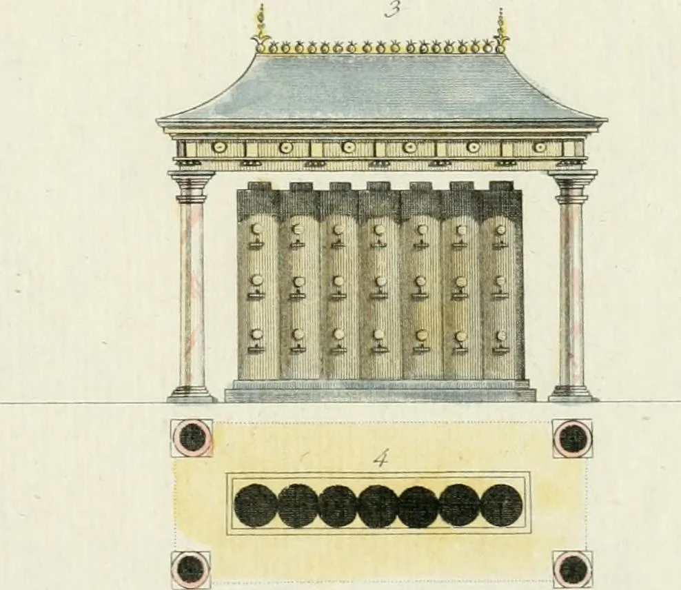 An illustration from Magazijn van tuin-sieraaden, of, Verzameling van modellen van aanleg en sieraad, voor groote en kleine lust-hoven, voorn amelijk van dezulke die, met weinig kosten, te maaken zijn, 1802, leaf 6