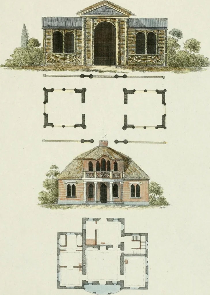 An illustration from Magazijn van tuin-sieraaden, of, Verzameling van modellen van aanleg en sieraad, voor groote en kleine lust-hoven, voorn amelijk van dezulke die, met weinig kosten, te maaken zijn, 1802, leaf 10
