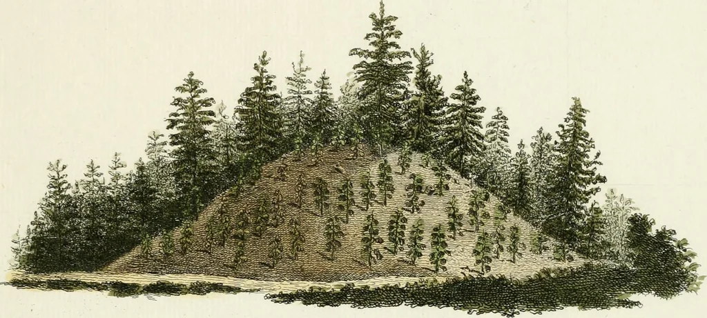 An illustration from Magazijn van tuin-sieraaden, of, Verzameling van modellen van aanleg en sieraad, voor groote en kleine lust-hoven, voorn amelijk van dezulke die, met weinig kosten, te maaken zijn, 1802, leaf 6