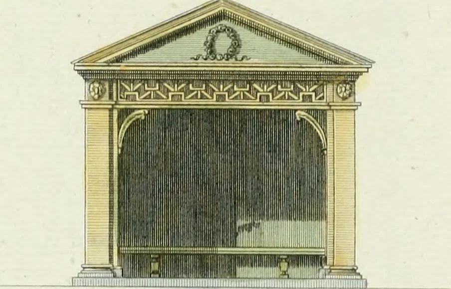 An illustration from Magazijn van tuin-sieraaden, of, Verzameling van modellen van aanleg en sieraad, voor groote en kleine lust-hoven, voorn amelijk van dezulke die, met weinig kosten, te maaken zijn, 1802, leaf 12