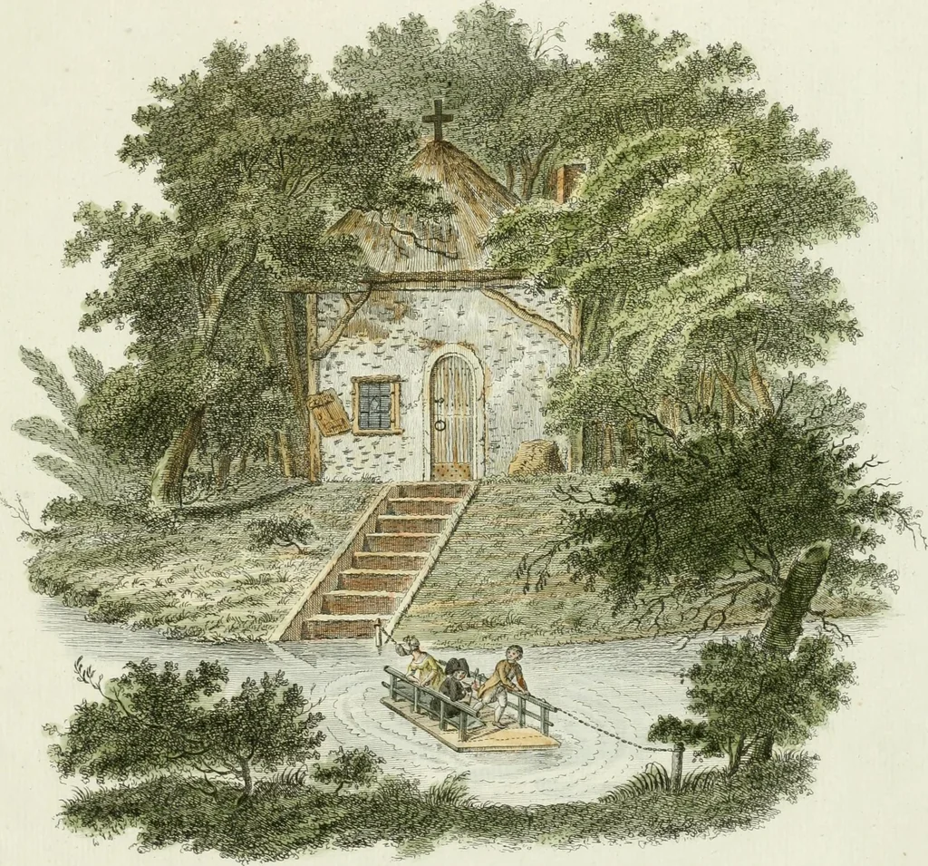 An illustration from Magazijn van tuin-sieraaden, of, Verzameling van modellen van aanleg en sieraad, voor groote en kleine lust-hoven, voorn amelijk van dezulke die, met weinig kosten, te maaken zijn, 1802, leaf 14