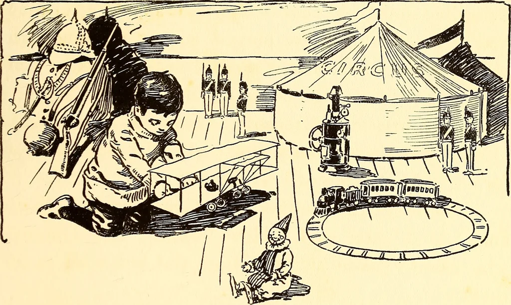 An illustration from The magic aeroplane; a fairy tale, 1911, leaf 18