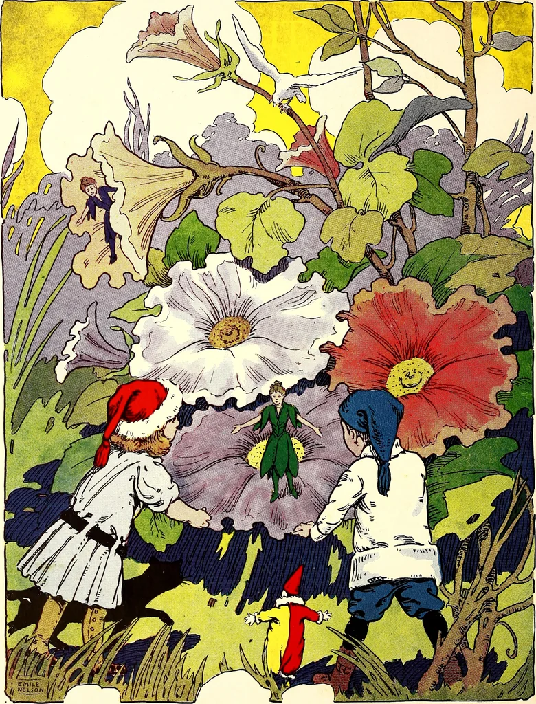 An illustration from The magic aeroplane; a fairy tale, 1911, leaf 7