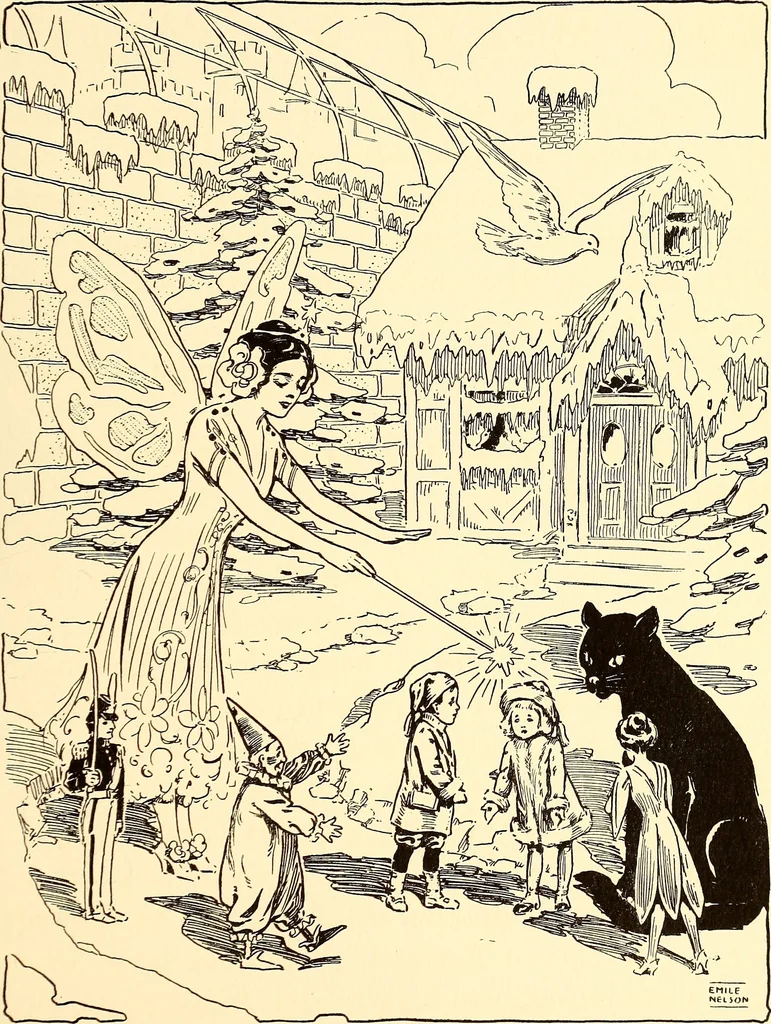 An illustration from The magic aeroplane; a fairy tale, 1911, leaf 74