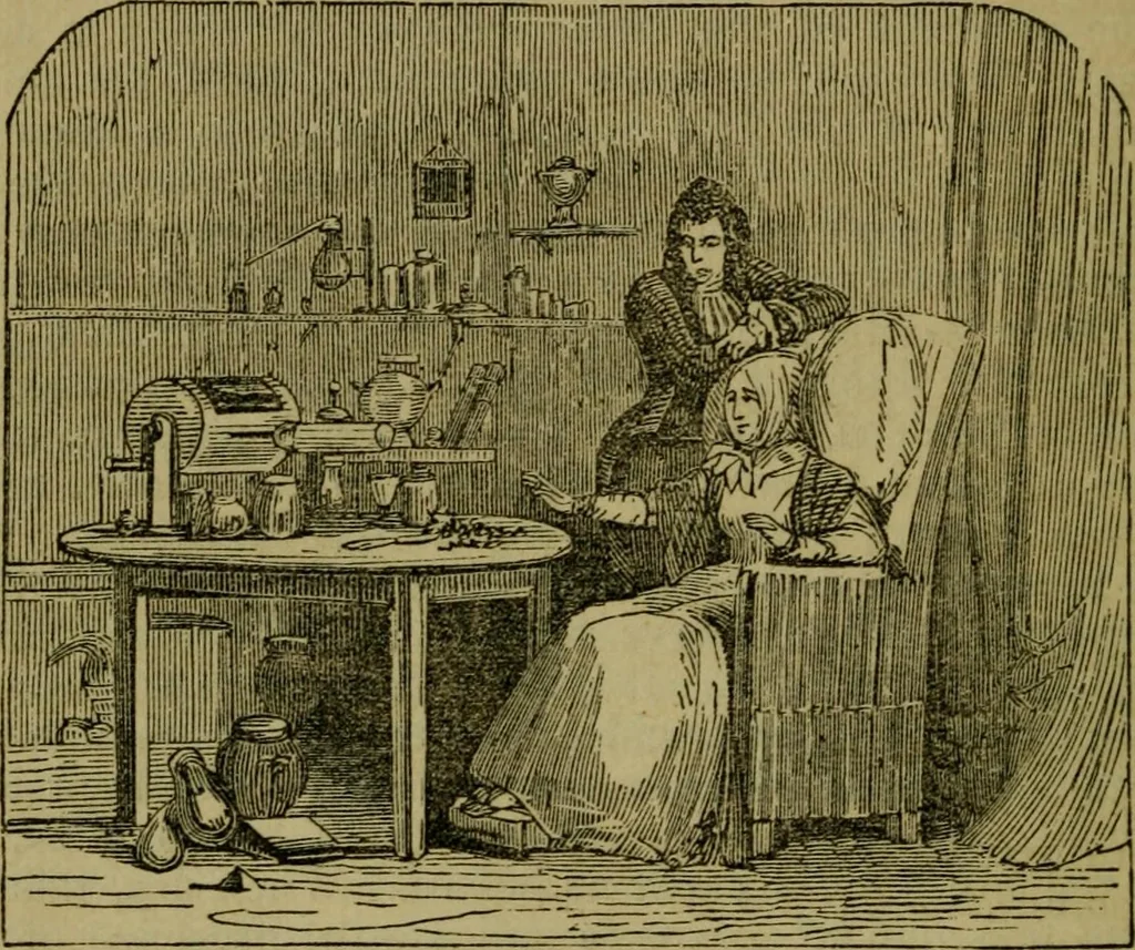 An illustration from The magician's own book, or The whole art of conjuring, 1862, leaf 137
