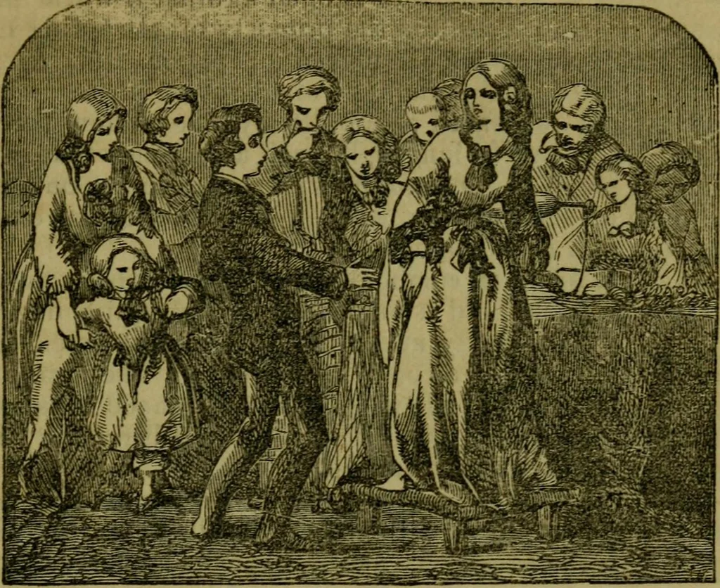 An illustration from The magician's own book, or The whole art of conjuring, 1862, leaf 140
