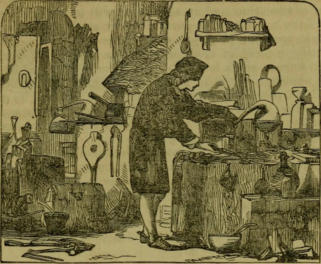 An illustration from The magician's own book, or The whole art of conjuring, 1862, leaf 152
