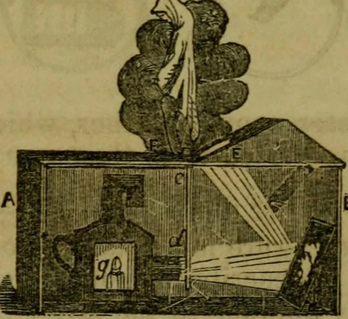 An illustration from The magician's own book, or The whole art of conjuring, 1862, leaf 184