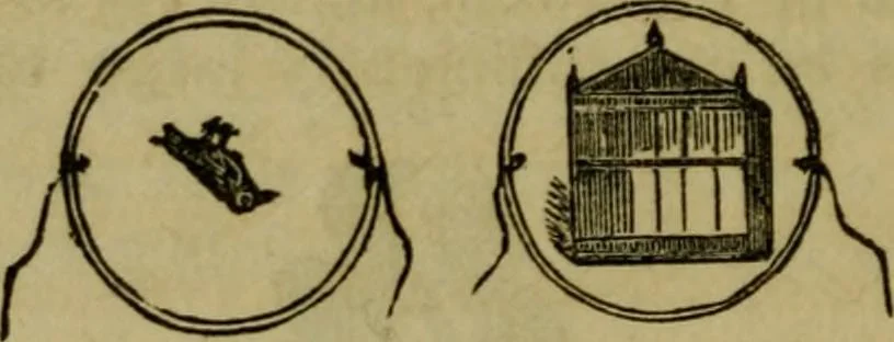An illustration from The magician's own book, or The whole art of conjuring, 1862, leaf 185
