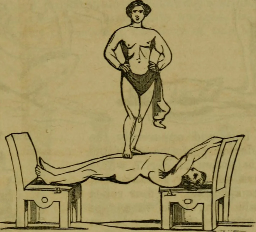 An illustration from The magician's own book, or The whole art of conjuring, 1862, leaf 354