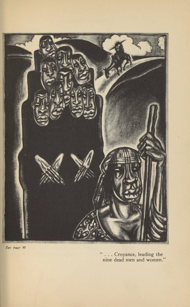 An illustration from The magic island, 1929, leaf 123