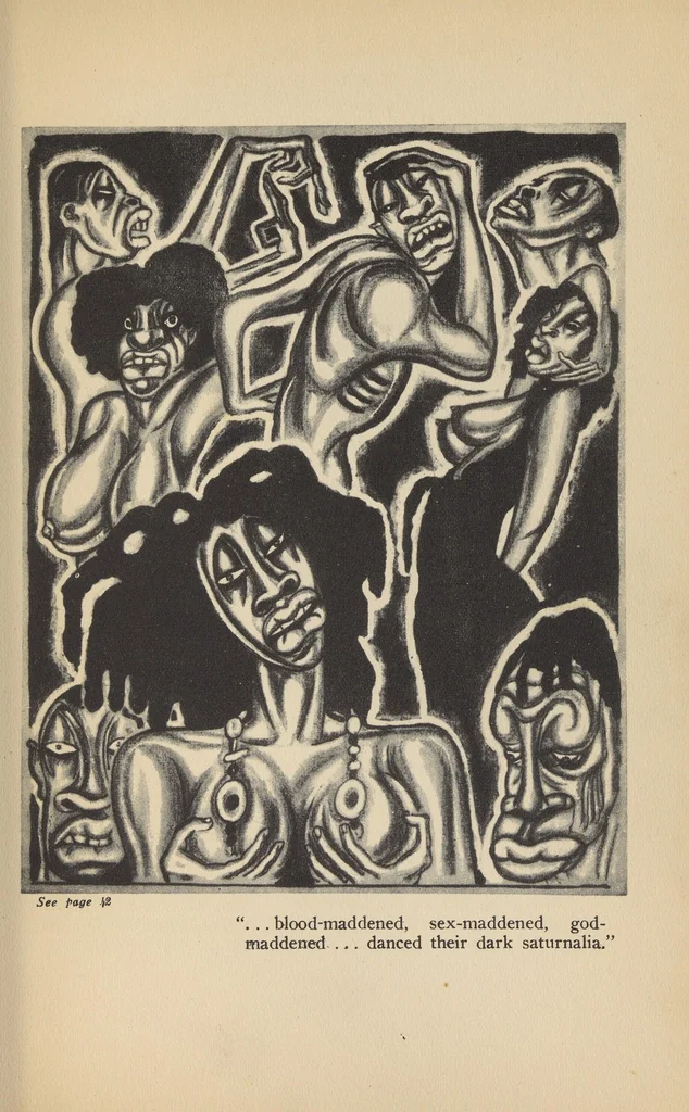 An illustration from The magic island, 1929, leaf 73