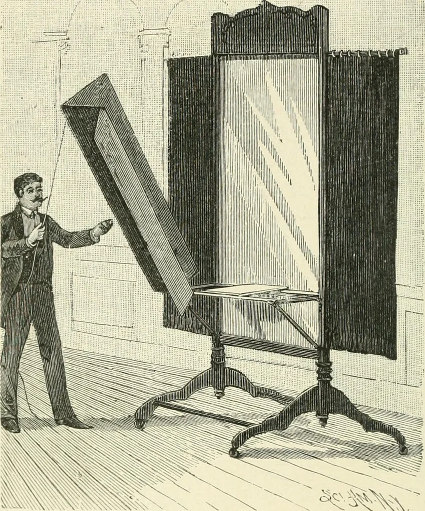 An illustration from Magic; stage illusions and scientific diversions, including trick photography, 1897, leaf 47
