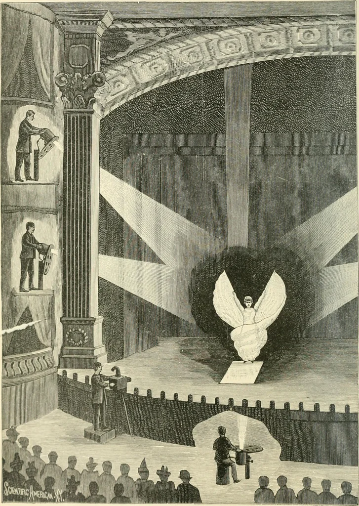 An illustration from Magic; stage illusions and scientific diversions, including trick photography, 1897, leaf 7