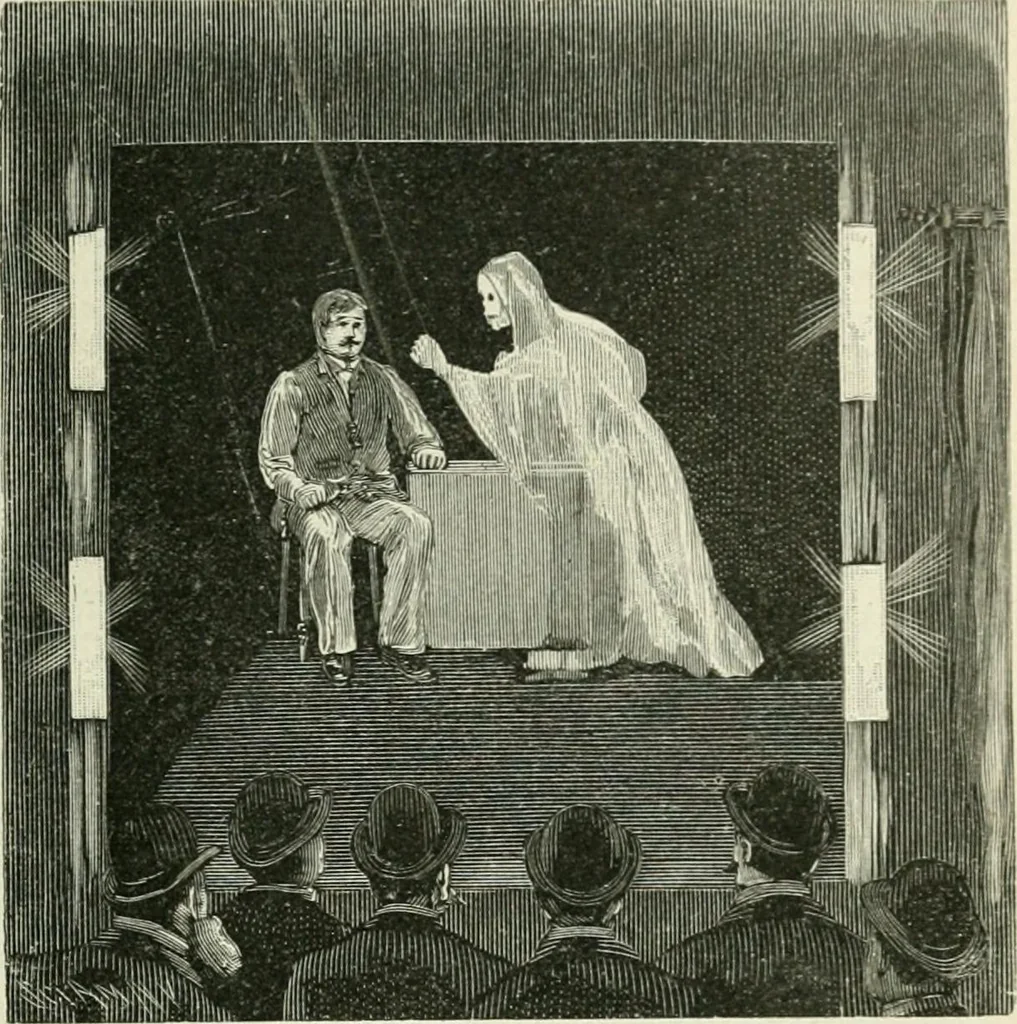 An illustration from Magic; stage illusions and scientific diversions, including trick photography, 1897, leaf 74
