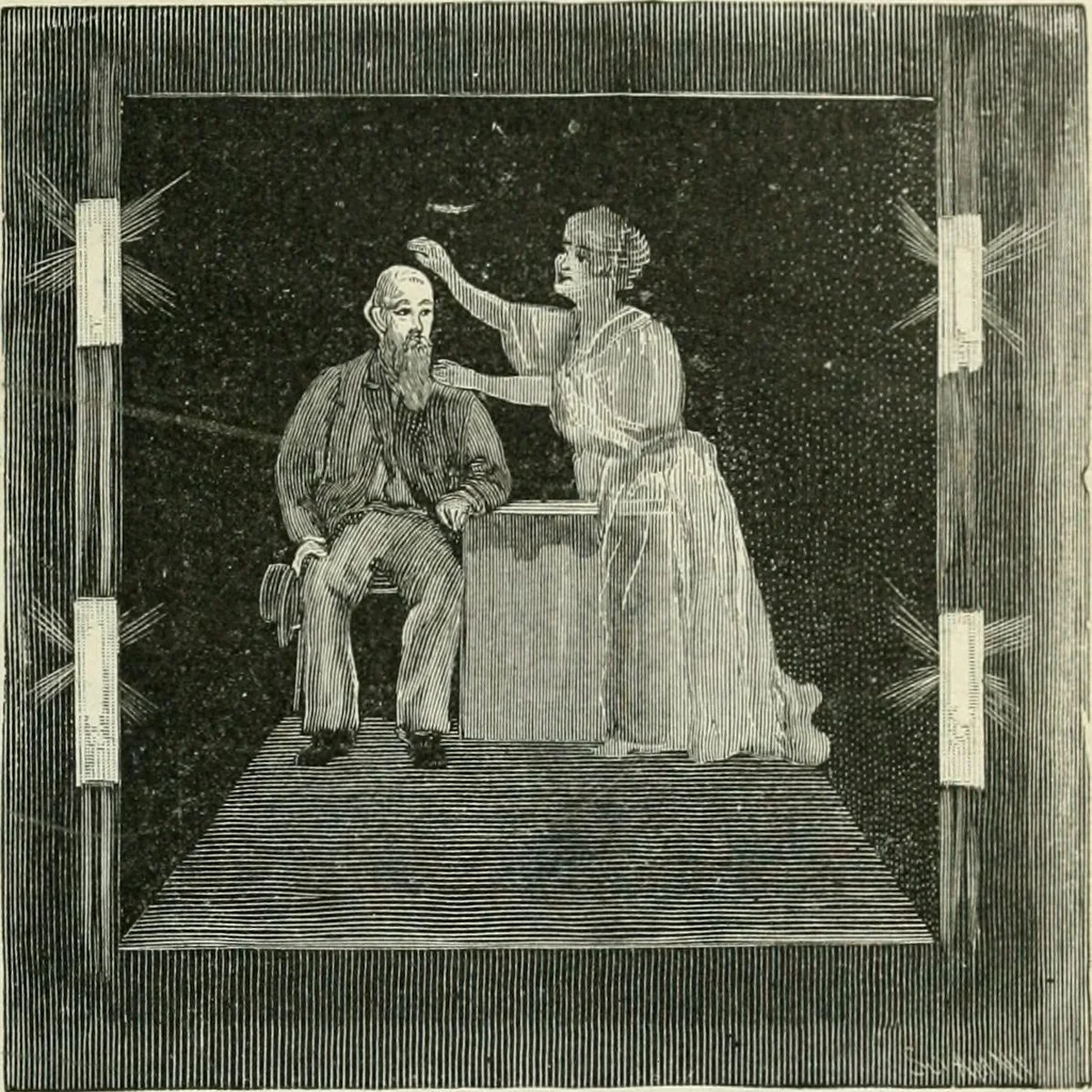 An illustration from Magic; stage illusions and scientific diversions, including trick photography, 1897, leaf 76