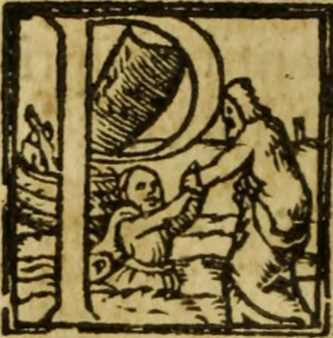An illustration from Magna Charta cum statutis, tum antiquis, tum recentibus, maximopere, animo tenendis, nunc demum, ad vnum, tipis aedita, per Richardum Tottill, 1587, leaf 219