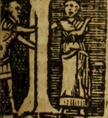 An illustration from Magna Charta cum statutis, tum antiquis, tum recentibus, maximopere, animo tenendis, nunc demum, ad vnum, tipis aedita, per Richardum Tottill, 1587, leaf 252