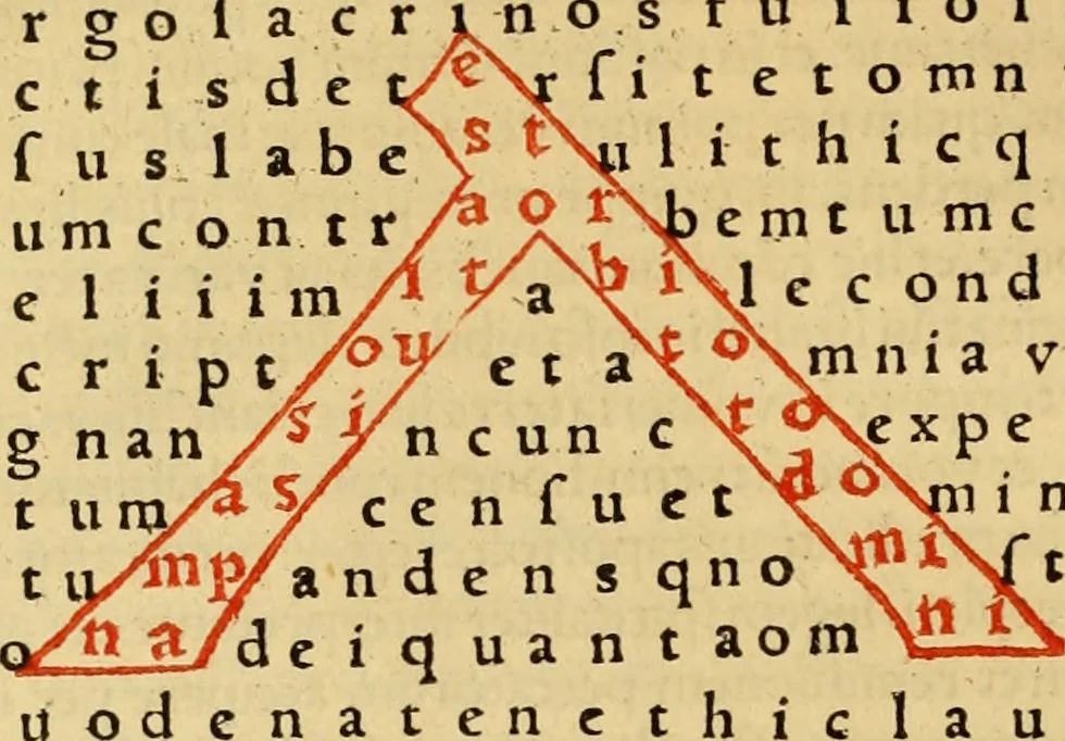 An illustration from Magnencij Rabani Mauri De laudib[us] sancte Crucis opus erudicione versu prosaq[ue] mirificum, 1503, leaf 105