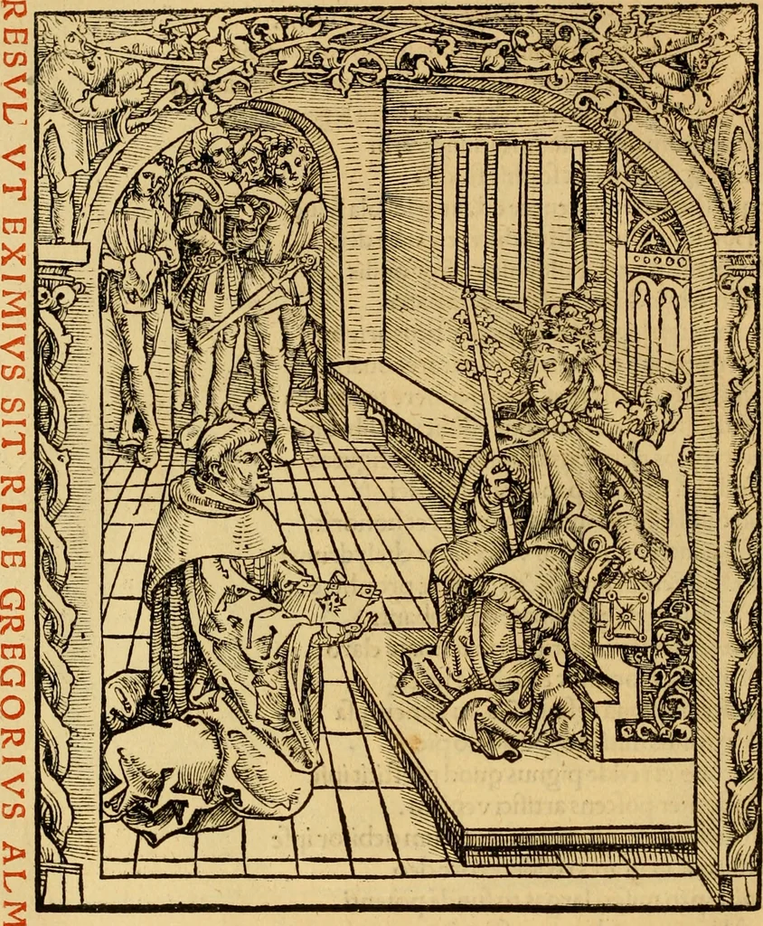 An illustration from Magnencij Rabani Mauri De laudib[us] sancte Crucis opus erudicione versu prosaq[ue] mirificum, 1503, leaf 17
