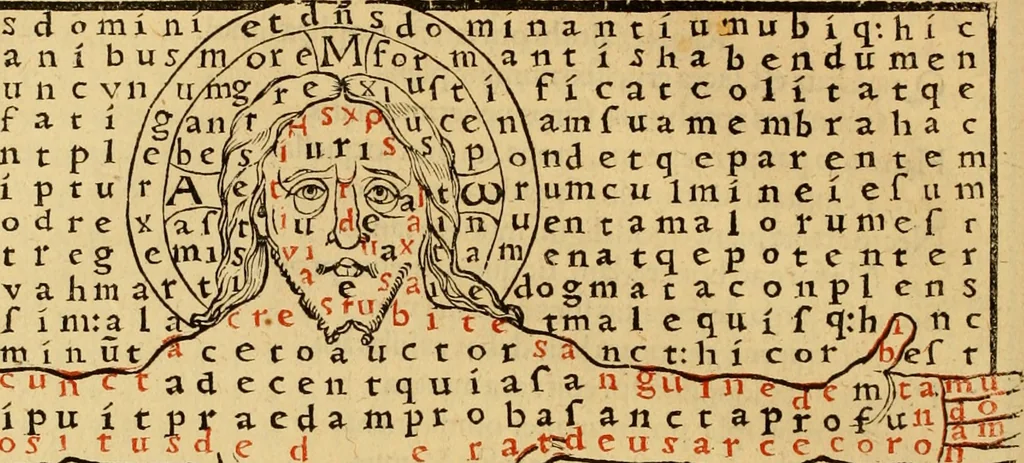 An illustration from Magnencij Rabani Mauri De laudib[us] sancte Crucis opus erudicione versu prosaq[ue] mirificum, 1503, leaf 27