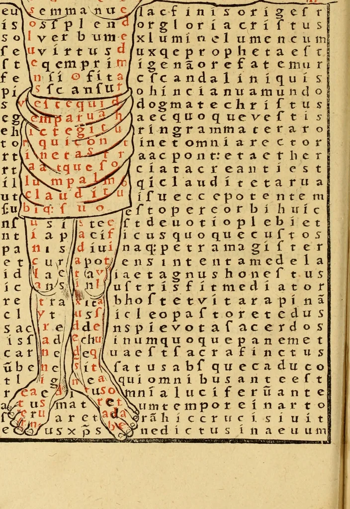 An illustration from Magnencij Rabani Mauri De laudib[us] sancte Crucis opus erudicione versu prosaq[ue] mirificum, 1503, leaf 27
