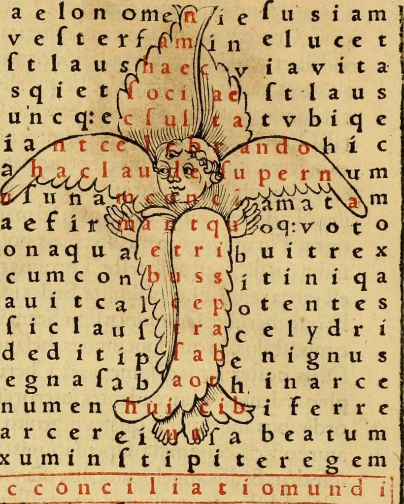 An illustration from Magnencij Rabani Mauri De laudib[us] sancte Crucis opus erudicione versu prosaq[ue] mirificum, 1503, leaf 41