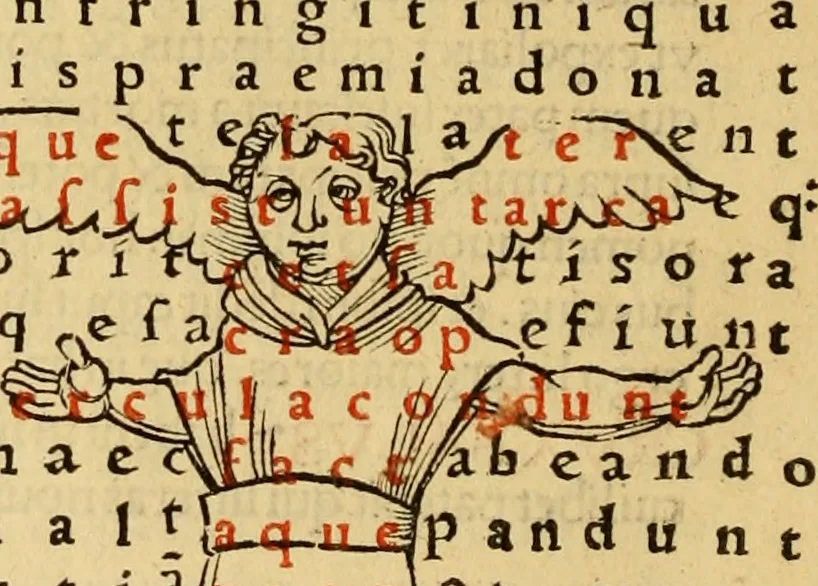 An illustration from Magnencij Rabani Mauri De laudib[us] sancte Crucis opus erudicione versu prosaq[ue] mirificum, 1503, leaf 41