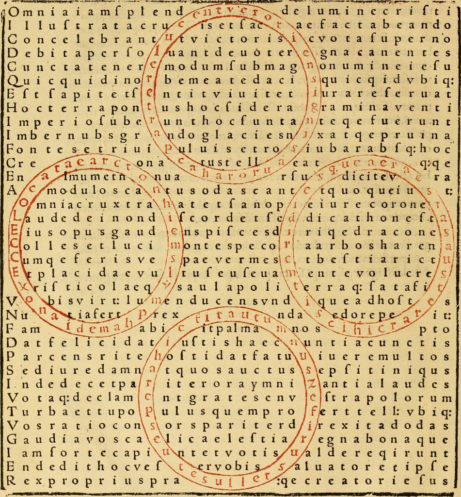 An illustration from Magnencij Rabani Mauri De laudib[us] sancte Crucis opus erudicione versu prosaq[ue] mirificum, 1503, leaf 53