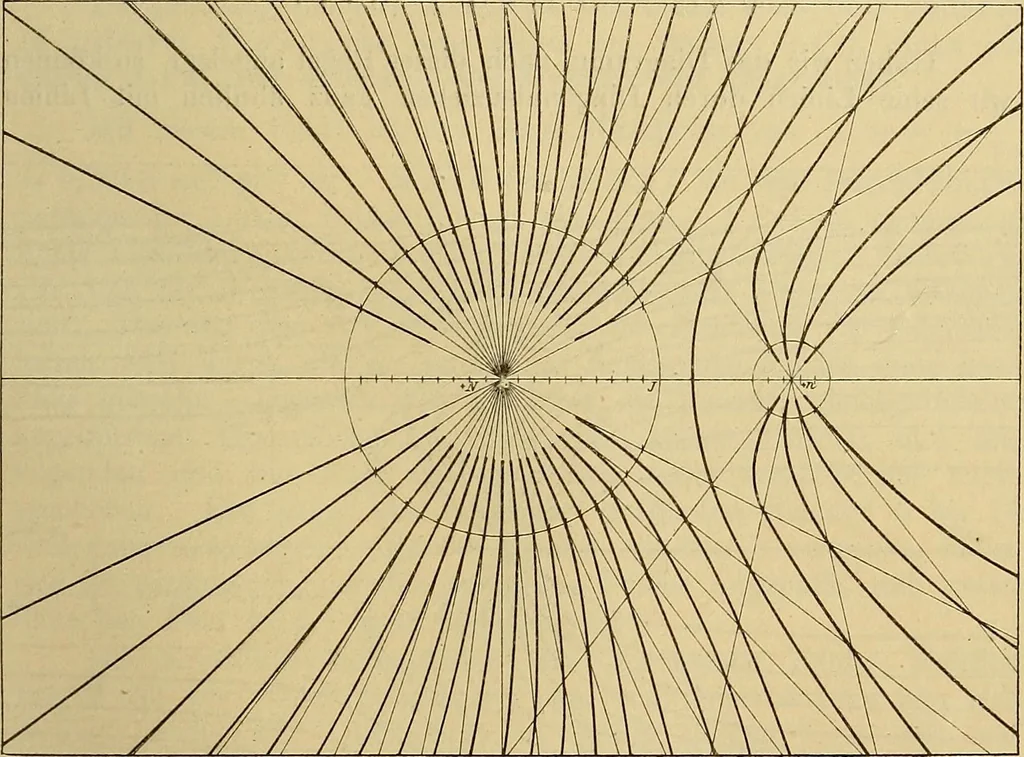 An illustration from Magnetische Kraftfelder : die Erscheinungen des Magnetismus, Elektromagnetismus und der Induktion dargestellt auf Grund des Kraftlinien-Begriffe, 1905, leaf 110