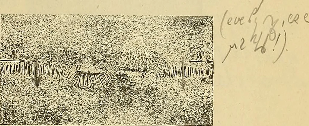An illustration from Magnetische Kraftfelder : die Erscheinungen des Magnetismus, Elektromagnetismus und der Induktion dargestellt auf Grund des Kraftlinien-Begriffe, 1905, leaf 126