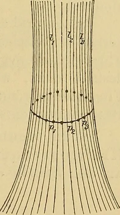 An illustration from Magnetische Kraftfelder : die Erscheinungen des Magnetismus, Elektromagnetismus und der Induktion dargestellt auf Grund des Kraftlinien-Begriffe, 1905, leaf 98