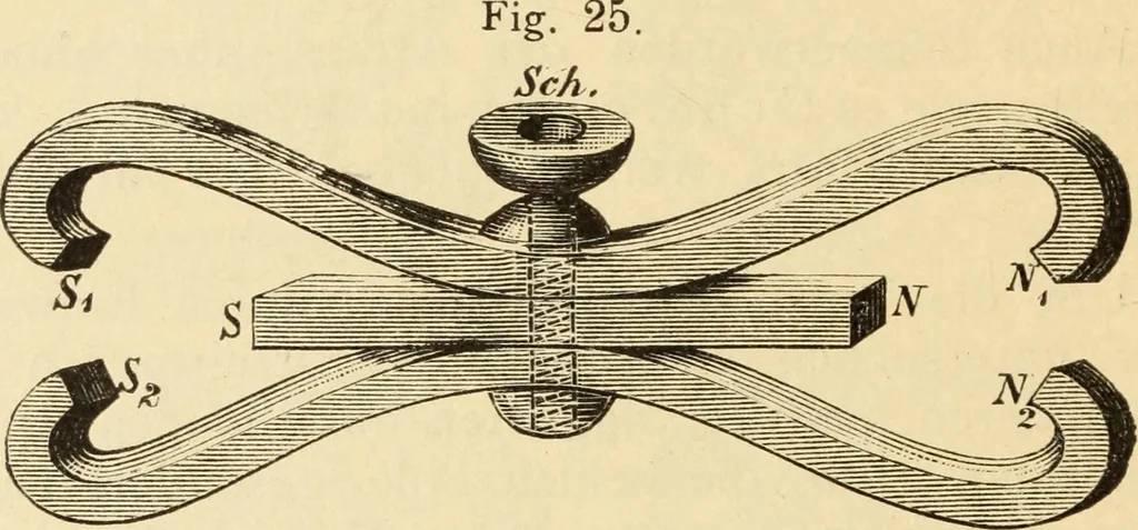 An illustration from Magnetismus und Hypnotismus; eine Darstellung dieses Gebietes, mit besonderer Berücksichtigung der Beziehungen zwischen dem mineralischen Magnetismus, dem sogenannten thierischen Magnetismus und dem Hypnotismus, 1895, leaf 101