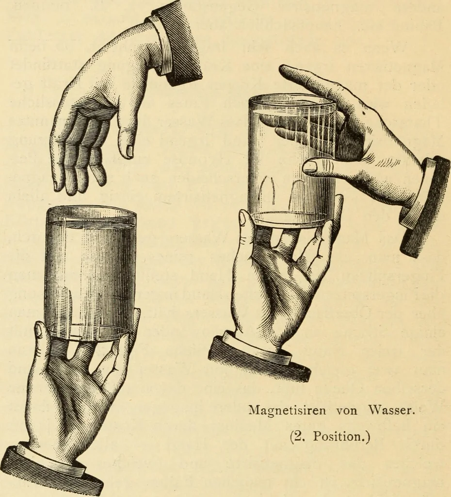 An illustration from Magnetismus und Hypnotismus; eine Darstellung dieses Gebietes, mit besonderer Berücksichtigung der Beziehungen zwischen dem mineralischen Magnetismus, dem sogenannten thierischen Magnetismus und dem Hypnotismus, 1895, leaf 109