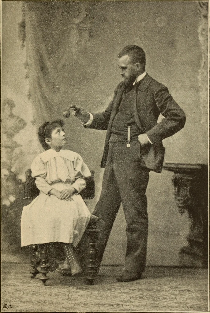 An illustration from Magnetismus und Hypnotismus; eine Darstellung dieses Gebietes, mit besonderer Berücksichtigung der Beziehungen zwischen dem mineralischen Magnetismus, dem sogenannten thierischen Magnetismus und dem Hypnotismus, 1895, leaf 112