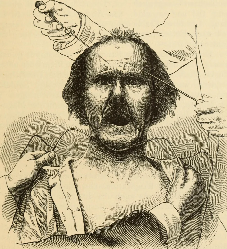 An illustration from Magnetismus und Hypnotismus; eine Darstellung dieses Gebietes, mit besonderer Berücksichtigung der Beziehungen zwischen dem mineralischen Magnetismus, dem sogenannten thierischen Magnetismus und dem Hypnotismus, 1895, leaf 154