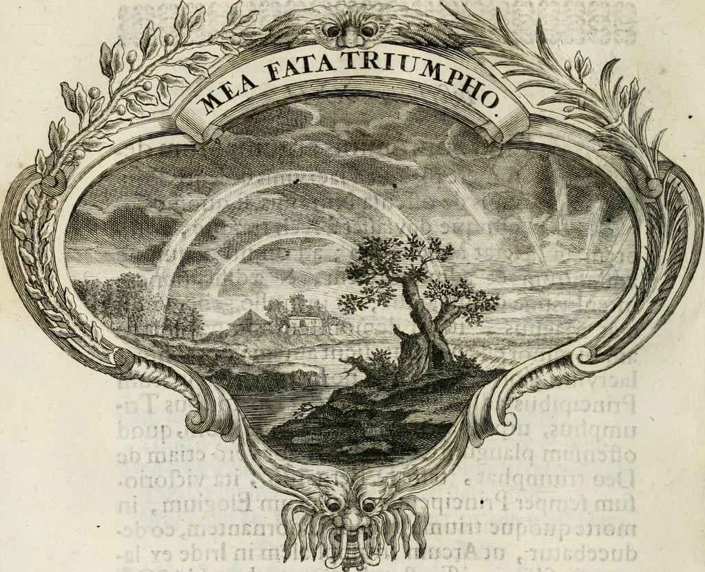 An illustration from Magnus in ortu; maximus in meridie; major in occasu : semperque serenissimus principum sol Maximilianus Emanuel, utr. Bav. & Palat. Sup. Dux., Com. Pal. Rheni, S.R. Imp. Archidap. & Elector, Landr. Leucht. &c., seu, Apparatus funebris litterarius extremis honoribus ejusdem Serenmi. ac Potentissimi Princ. Electoris adornatus, cùm in Elect. Templo Cler. Reg. solennes exequiae eidem piissimè defuncto electori celebrarentur, 1727, leaf 139