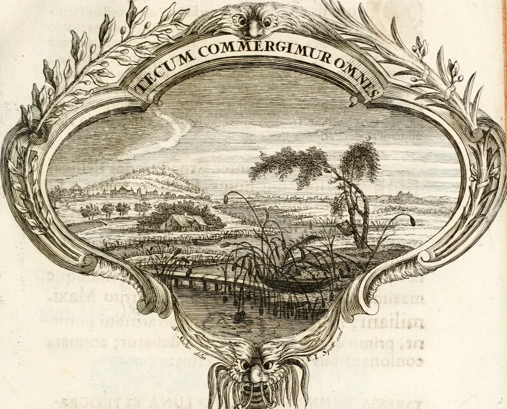 An illustration from Magnus in ortu; maximus in meridie; major in occasu : semperque serenissimus principum sol Maximilianus Emanuel, utr. Bav. & Palat. Sup. Dux., Com. Pal. Rheni, S.R. Imp. Archidap. & Elector, Landr. Leucht. &c., seu, Apparatus funebris litterarius extremis honoribus ejusdem Serenmi. ac Potentissimi Princ. Electoris adornatus, cùm in Elect. Templo Cler. Reg. solennes exequiae eidem piissimè defuncto electori celebrarentur, 1727, leaf 200