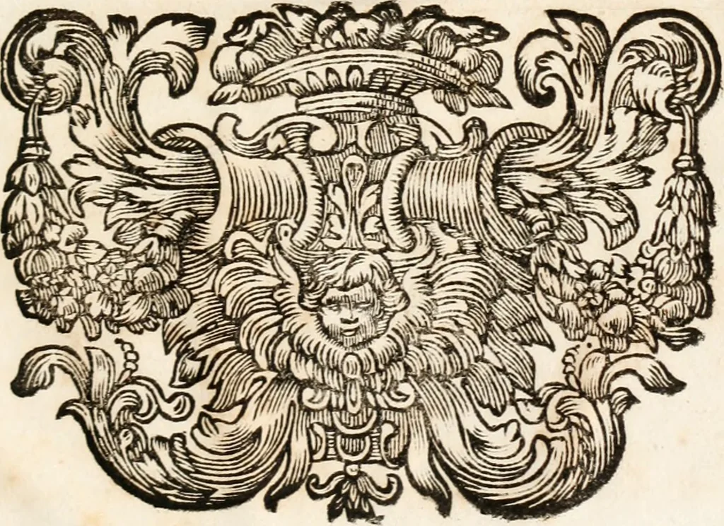 An illustration from Magnus in ortu; maximus in meridie; major in occasu : semperque serenissimus principum sol Maximilianus Emanuel, utr. Bav. & Palat. Sup. Dux., Com. Pal. Rheni, S.R. Imp. Archidap. & Elector, Landr. Leucht. &c., seu, Apparatus funebris litterarius extremis honoribus ejusdem Serenmi. ac Potentissimi Princ. Electoris adornatus, cùm in Elect. Templo Cler. Reg. solennes exequiae eidem piissimè defuncto electori celebrarentur, 1727, leaf 230