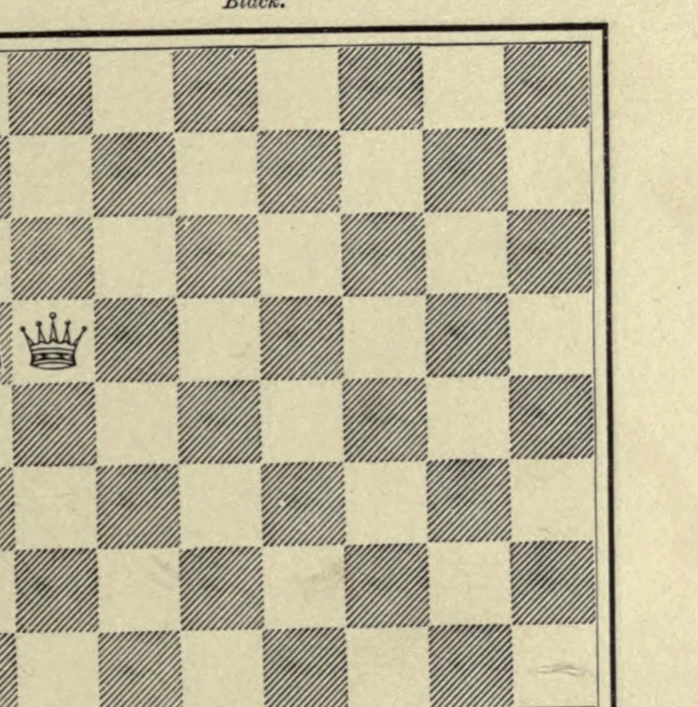 An illustration from The major tactics of chess: a treatise on evolutions; the proper employment of the forces in strategic, tactical, and logistic planes, 1898, leaf 167