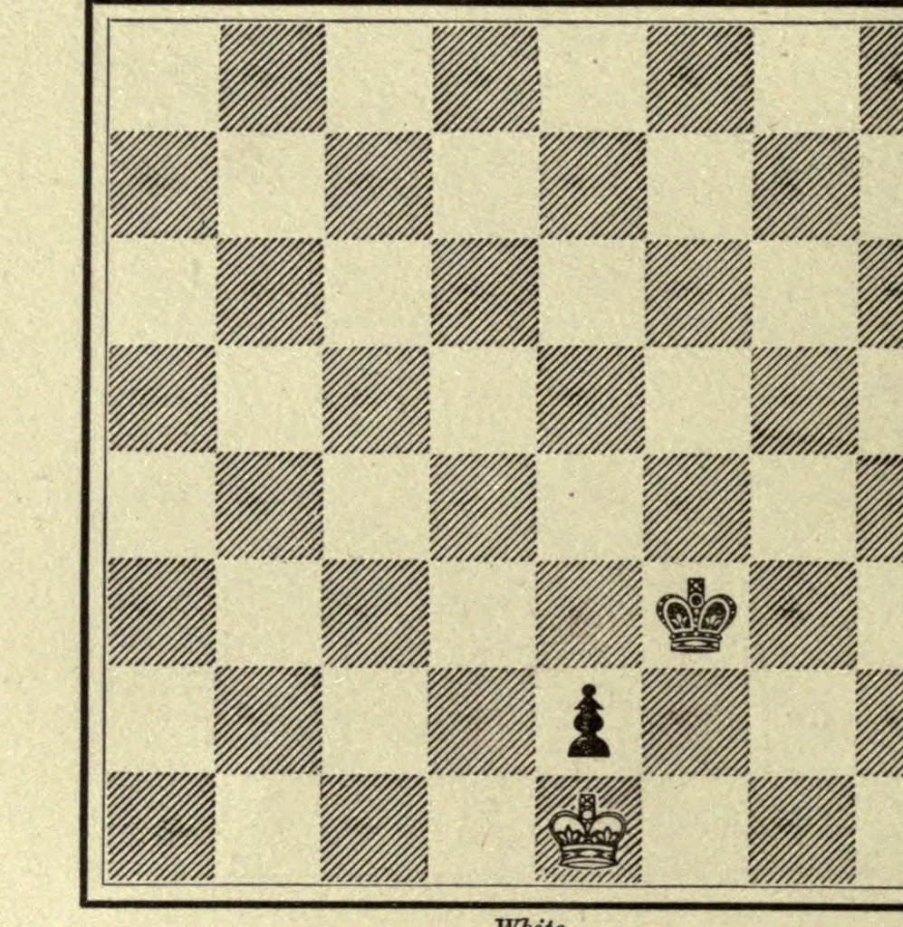 An illustration from The major tactics of chess: a treatise on evolutions; the proper employment of the forces in strategic, tactical, and logistic planes, 1898, leaf 202