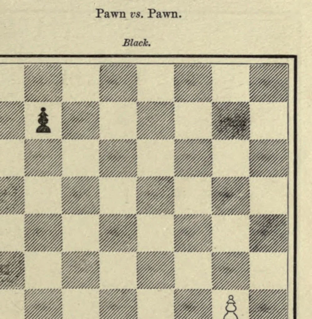 An illustration from The major tactics of chess: a treatise on evolutions; the proper employment of the forces in strategic, tactical, and logistic planes, 1898, leaf 237