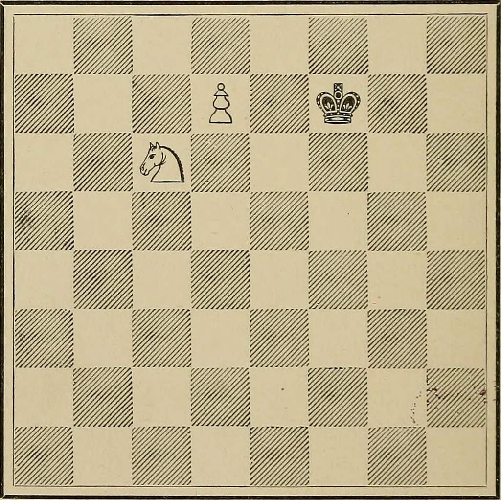 An illustration from The major tactics of chess: a treatise on evolutions; the proper employment of the forces in strategic, tactical, and logistic planes, 1898, leaf 243