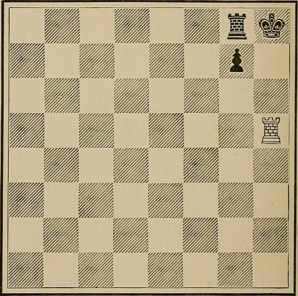 An illustration from The major tactics of chess: a treatise on evolutions; the proper employment of the forces in strategic, tactical, and logistic planes, 1898, leaf 263