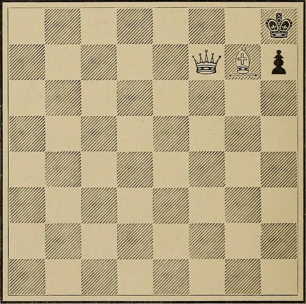 An illustration from The major tactics of chess: a treatise on evolutions; the proper employment of the forces in strategic, tactical, and logistic planes, 1898, leaf 271