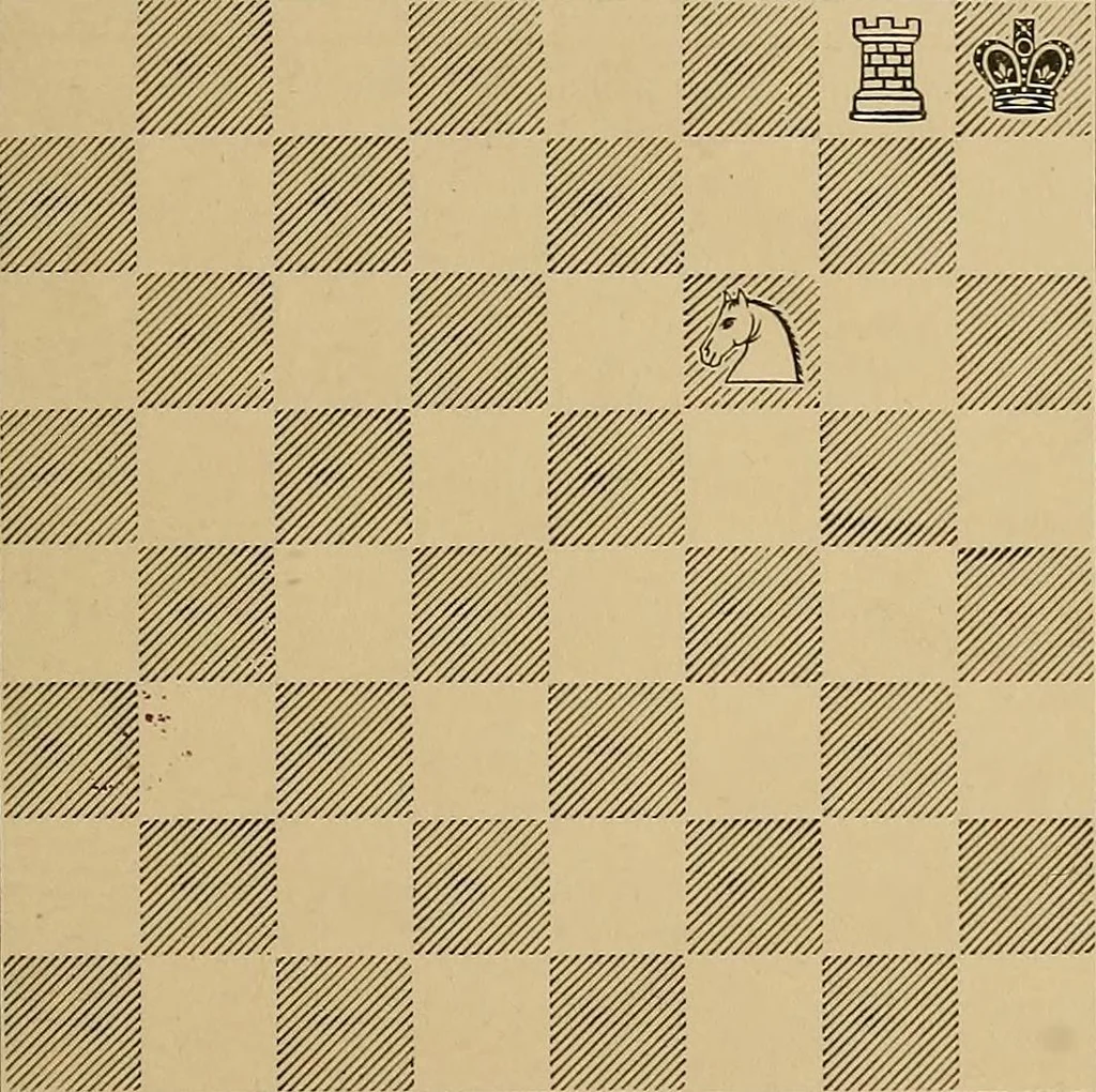 An illustration from The major tactics of chess: a treatise on evolutions; the proper employment of the forces in strategic, tactical, and logistic planes, 1898, leaf 274