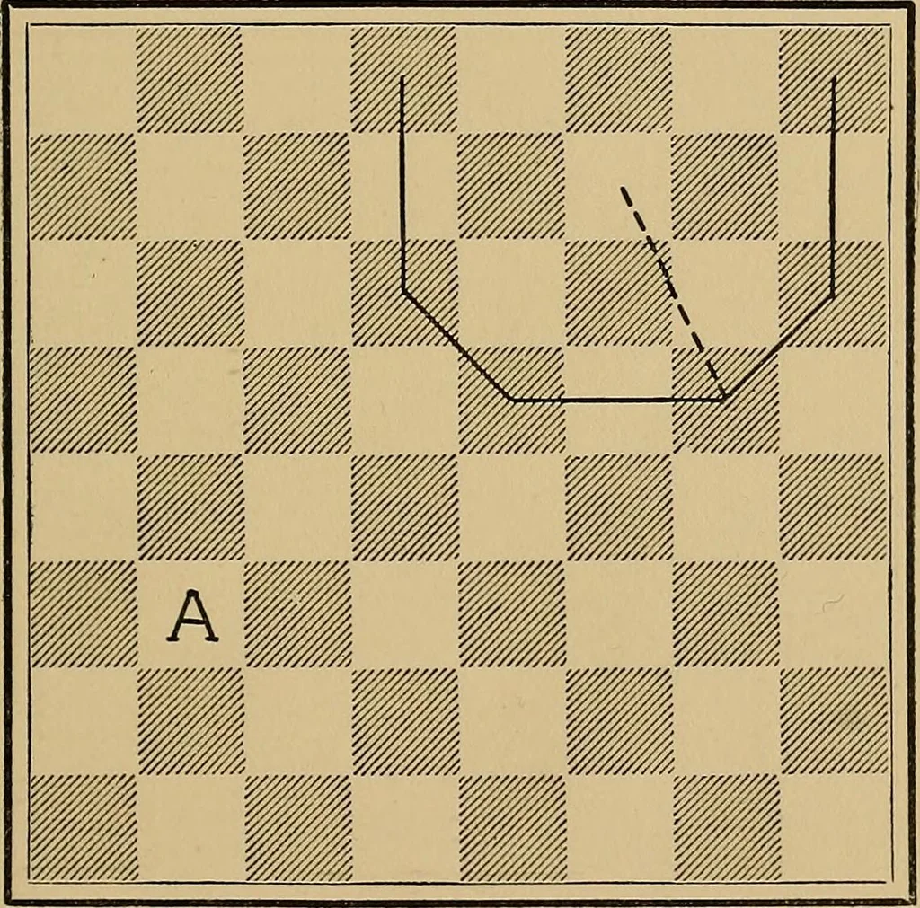 An illustration from The major tactics of chess: a treatise on evolutions; the proper employment of the forces in strategic, tactical, and logistic planes, 1898, leaf 66