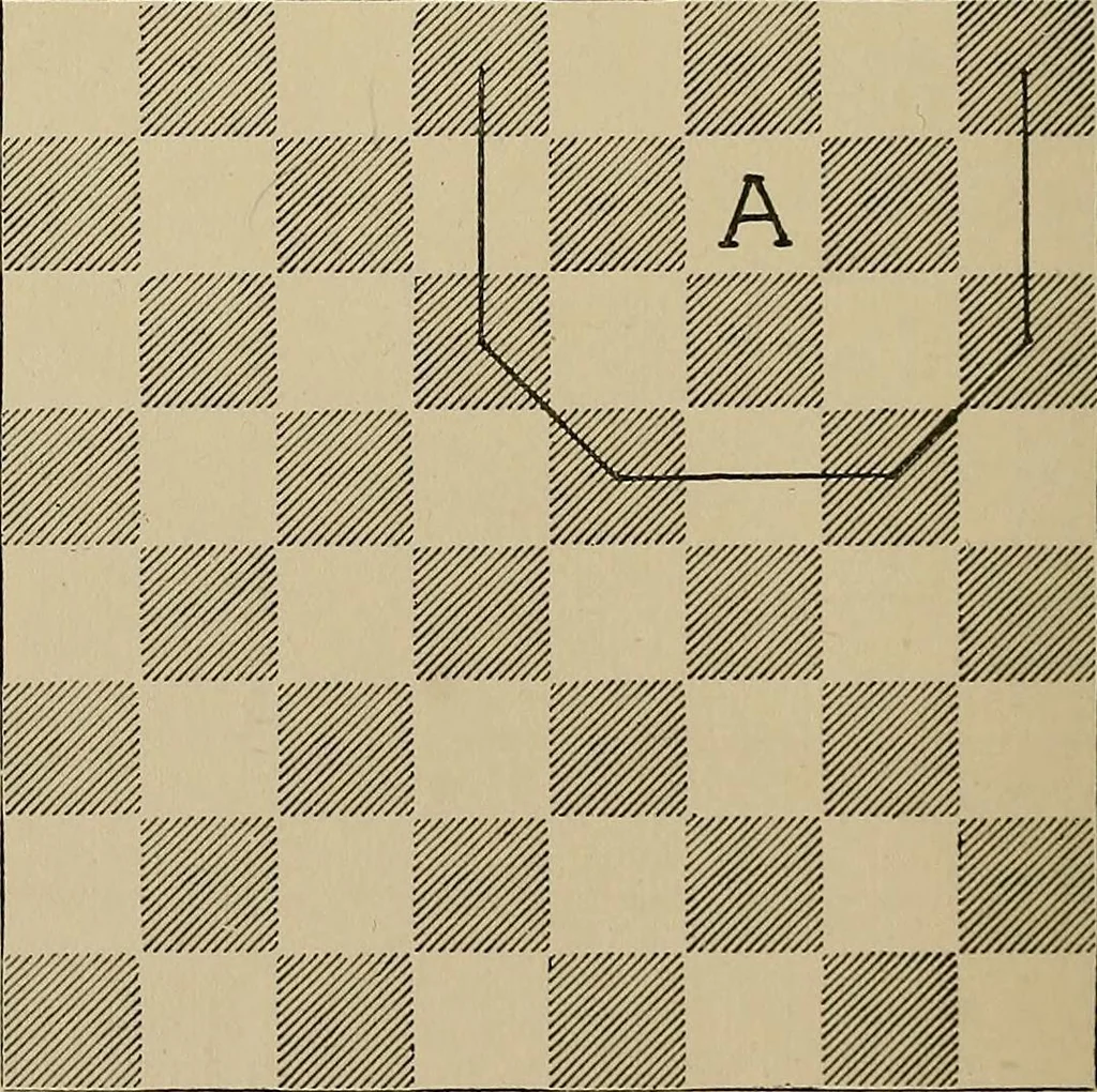 An illustration from The major tactics of chess: a treatise on evolutions; the proper employment of the forces in strategic, tactical, and logistic planes, 1898, leaf 73